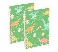 EtherSpher Cuadernos de tamaño A5 con dibujos animados lindos y coloridos de dinosaurios, para universidad, 8.3 x 5.7 pulgadas, cuaderno en espiral de tapa dura, 60 hojas de ancho para viajes y