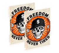 EtherSpher Cuadernos de tamaño A5 con diseño de calavera blanca para la escuela, 21 x 14,5 cm, cuaderno de espiral resistente de un solo asunto, 60 hojas para planificador y negocios