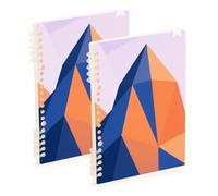 EtherSpher Cuadernos universitarios abstractos de montaña tamaño A5 de 8.3 x 5.7 pulgadas, cuaderno en espiral resistente al desgaste, 60 hojas para trabajo y aula, paquete de 2