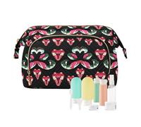 EtherSpher Diamonds Snake - Bolsa de maquillaje ligera con cremallera para mujer, accesorios de viaje, negro, (Diamonds Snake Black), 1 size