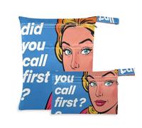 EtherSpher Did You Call First - Bolsa de lavandería azul con cremallera, paquete de 2 artículos esenciales de viaje para bebé con asas para gimnasio, playa