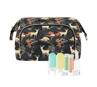 EtherSpher Dreamy Deer Ukiyo-e - Bolsa de maquillaje con cremallera de gran capacidad, bolsa de cosméticos de viaje para mujer, monedero para accesorios de viaje, Ciervo de ensueño, estilo Ukiyo-e, 1