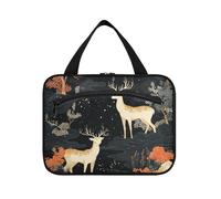 EtherSpher Dreamy Deer Ukiyo-e - Bolsa de viaje colgante para mujer con gancho, organizador de cosméticos impermeable para viajes, imprescindibles, camping, envase para perfume de L, Ciervo de ensueño