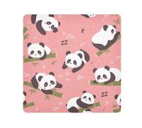 EtherSpher Estuche de viaje con diseño de panda de dibujos animados, de tela, con adhesivo mágico, organizador de artículos de tocador de viaje, 21.7 x 21.7 pulgadas para organización, Lindo panda de