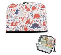 EtherSpher Estuche para lápices de Armadillo rojo de dibujos animados, bolsa de maquillaje de gran capacidad, caja organizadora resistente para estudiantes, universidad, cartuchera escolar para niños