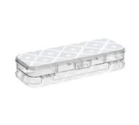 EtherSpher Estuche rígido de doble cubierta con diseño de estrellas a cuadros gris y gris para la escuela con tapa a presión