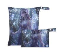 EtherSpher Fairy Game Anime Girl - Bolsa a prueba de desorden para pañales, paquete de 2 bolsas de pañales esenciales con asas para gimnasio, piscina