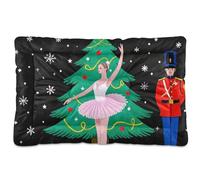 EtherSpher Feliz Navidad Ballet con soldados lavable cama para perro, antideslizante, suave, cómoda, camas para perros grandes, jumbo, medianos y pequeños, 36 x 24 pulgadas