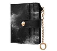 EtherSpher Fog Black Mystery Unique - Cartera plegable compacta de piel sintética para mujer