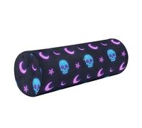 EtherSpher Fundas de almohada cilíndricas largas y redondas, diseño de estrellas, lunas y esqueletos de color neón