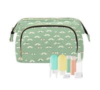 EtherSpher Happy Father's Day Funny Beard Green - Bolsa de maquillaje portátil para cosméticos y cosméticos, Feliz Día del Padre Divertida barba verde, 1 size