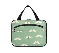 EtherSpher Happy Father's Day Funny Beard Green - Neceser colgante para hombre con gancho, bolsas de maquillaje de moda para papá, estuche de viaje para guardar maquillaje, L, Feliz Día del Padre