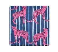 EtherSpher Hot Peach Cheetah Blue Stripe - Bolsas de tela autoadhesivas, organizadores de maquillaje, 21.7 x 21.7 pulgadas, para mujer, Guepardo de melocotón, rayas azules, 21.7x21.7in