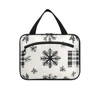 EtherSpher Kit colgante de Navidad con diseño de copos de nieve de princesa, color negro, con gancho, bolsa organizadora de maquillaje esencial para mujer, cartera de gimnasio para maquillaje, L