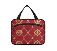 EtherSpher Kit de viaje colgante de Año Nuevo con gancho, diseño de oro rojo, kit de afeitado chic para hombres y mujeres, maleta de gimnasio para maquillaje, L, Diseño de oro rojo para Año Nuevo, L