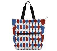 EtherSpher Lindas bolsas decorativas para niños, estudiantes y adultos, a cuadros rojos y azules, 4 de julio, Día de la Independencia, resistentes al agua, bolsa de actividades para niños, bolsa de