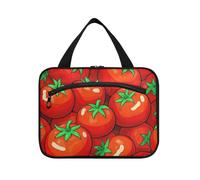 EtherSpher Lindo kit de aseo de viaje con gancho para colgar, diseño unisex, diseño de verduras, tomate, rojo, para viaje, viaje, inodoro, kit de mujer, L, Lindo tomate rojo de dibujos animados, L