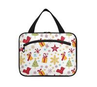 EtherSpher Merry Christmas Box Stars Surprise Socks Bolsa de medicina colgante para viajar con gancho, bolsas de aseo esenciales de diseño para mamá, mochilero, bolso para maquillaje, L, Calcetines