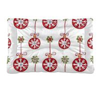 EtherSpher Merry Christmas Deco Ball - Alfombrilla de cama para mascotas, lavable, suave, antideslizante, para perros medianos/grandes, 36 x 24 pulgadas