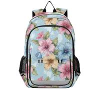 EtherSpher Mochila escolar para niñas de 8 a 12 años: mochila de gran capacidad para estudiantes en varios colores, pintura al óleo con flores rojas y azules
