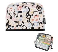 EtherSpher Modern Decor - Estuche para lápices con símbolo de música de dibujos animados, bolsa de cosméticos de gran capacidad, bonito estuche de papelería para hombres, cartuchos de escuela