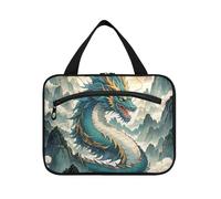 EtherSpher Mountain Clouds - Neceser colgante para hombre con gancho, diseño elegante de dragón chino verde para hombre, bolsa de maquillaje para adultos, Nubes de montaña, dragón chino, verde, L