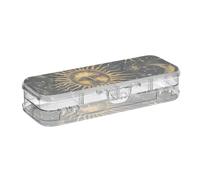 EtherSpher Mystic Golden Sun Moon - Estuche transparente para lápices de doble capa con tapa a presión