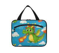 EtherSpher Neceser colgante colorido de dragón animal de estilo chino con gancho, bolsa de maquillaje plegable de diseño para artículos esenciales de viaje, cruceros, estuche para guardar maquillaje