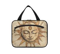 EtherSpher Neceser colgante retro bohemio con gancho, organizador de viaje con gancho, diseño esencial para viajes, maquillaje, camping, bolso de mujer L, Tarot retro bohemio astrología estrella luna