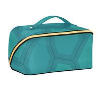 EtherSpher Neceser con divisores, diseño de línea irregular, color verde, para mujer, accesorios de viaje
