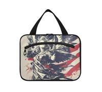 EtherSpher Neceser de viaje colgante con diseño de ángel de dibujos animados del 4 de julio, para hombre, con gancho, para viajes, para mujer, bolsa de aseo impermeable para viajes, mujer, talla L