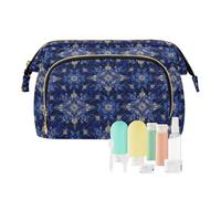 EtherSpher Neceser de viaje impermeable con diseño de estrellas, color azul rey, para neceser de viaje y cosméticos, azul rey (Stars Glittering Royal Blue), 1 size
