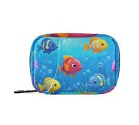 EtherSpher Ocean Animal Tropical Fish Blue - Bolsas de medicina coloridas para mujer con compartimentos desmontables, práctica bolsa de viaje para medicamentos