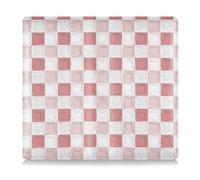 EtherSpher Óleo sobre lienzo rojo y blanco patrón a cuadros de cuero de primera calidad para registro y tarjeta de seguro, funda esencial para documentos esenciales, licencia de conducir, tarjetas,