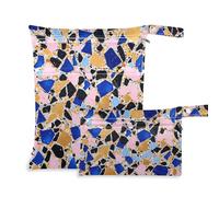 EtherSpher Paquete de 2 bolsas reutilizables para traje de baño de mármol, artículos esenciales con asas para baño, guardería