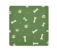 EtherSpher Paw Prints - Bolsa de cosméticos de viaje autoadhesiva de tela verde para viajes, organizador de maquillaje, 21.7 x 21.7 pulgadas para organización, huellas verdes, 21.7x21.7in