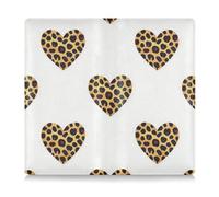 EtherSpher - Portatarjetas de seguro y registro de coche, piel sintética, color blanco con diseño de leopardo y corazón para documentos esenciales, permiso de conducir, tarjetas, corazón con estampado