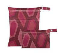 EtherSpher Red Irregular Line - Bolsa reutilizable para traje de baño, paquete de 2 bolsas de pañales esenciales con asas para viajes, gimnasio