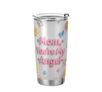 EtherSpher Regalos para mamá de parte de hija, hijo, Navidad, cumpleaños, regalo para madres, vaso para papá de 20 onzas con tapas, tazas de café con aislamiento al vacío de acero inoxidable rosa