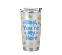 EtherSpher Regalos para papá de parte de hija, hijo, Navidad, cumpleaños, regalo para padre, vaso para papá de 20 onzas con tapas, tazas de café con aislamiento al vacío de acero inoxidable rosa