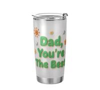 EtherSpher Regalos para papá de parte de hija, hijo, Navidad, cumpleaños, regalo para padre, vaso para papá de 20 onzas con tapas, tazas de café con aislamiento al vacío de acero inoxidable rosa