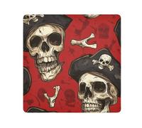 EtherSpher Skulls - Bolsas de cosméticos con diseño de pirata escarlata, paño mágico autoadhesivo, organizador de artículos de aseo personal, envoltura de viaje de 21.7 x 21.7 pulgadas para