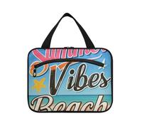 EtherSpher Summer Vibes - Bolsas de aseo colgantes para mujer con gancho, bolsas plegables de diseño para hombres y mujeres, viajes, vacaciones, cosméticos, mujer, cartera, L, Póster vintage de playa