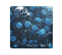 EtherSpher To Die Surrounded by Blue Roses - Estuche de viaje autoadhesivo para artículos de tocador de viaje, 21.7 x 21.7 pulgadas, para artículos de tocador, Morir rodeado de rosas azules,