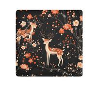 EtherSpher Ukiyo-e Style Dreamy Deer - Bolsa de maquillaje autoadhesiva de tela, 21.7 x 21.7 pulgadas, bolsas organizadoras para mujer, Ciervo de ensueño estilo Ukiyo-e, 21.7x21.7in
