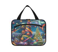 EtherSpher Wonderful World Of Christmas - Bolsas de viaje colgantes para hombre con gancho, bolsas multifuncionales de diseño con cremallera para artículos esenciales para mujer, envase de viaje para