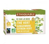 Ethic - Té verde, jengibre, lima, 36 g, 4 unidades