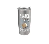 Ethical Hacking Is Not A Crime Hacker Ético Ciberseguridad Vaso térmico de acero inoxidable de doble pared