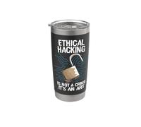 Ethical Hacking Is Not A Crime Hacker Ético Ciberseguridad Vaso térmico de acero inoxidable de doble pared