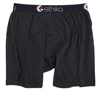 Ethika Calzoncillos tipo bóxer alternativos para hombre | *Solids* Heather Black Grey, Negro jaspeado y gris, Large